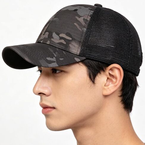 Camo Baseball Cap for Men Breathable Mesh Back Trucker Hats Summer Sun Protection Military Sport Cap Medium in Kuwait