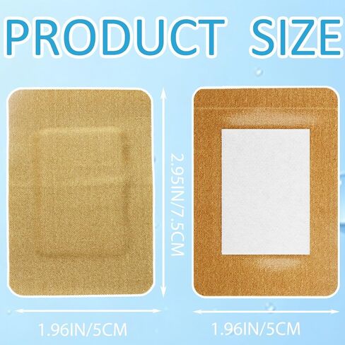 100 Pcs Large Bandages 3 x 4 Inch Wound Care Flexible Adhesive Bandages Latex Free Fabric for and Protect Wounds Large Size for First Aid Wound Care Assorted in Kuwait