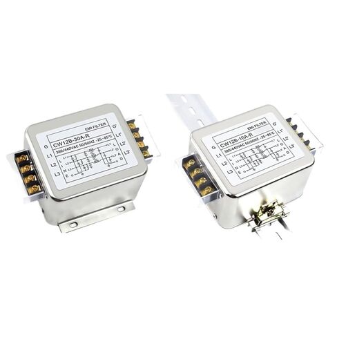 3-Phase 3-Wire AC Power Supply EMI Filter CW12B-10/20/30A-R 380/440VAC محطة ودليل نوع السكك الحديدية لتنقية الطاقة المضادة للتدخل (دليل السكك الحديدية 30A) in Kuwait