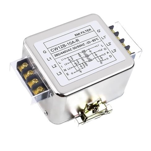 3-Phase 3-Wire AC Power Supply EMI Filter CW12B-10/20/30A-R 380/440VAC محطة ودليل نوع السكك الحديدية لتنقية الطاقة المضادة للتدخل (دليل السكك الحديدية 30A) in Kuwait