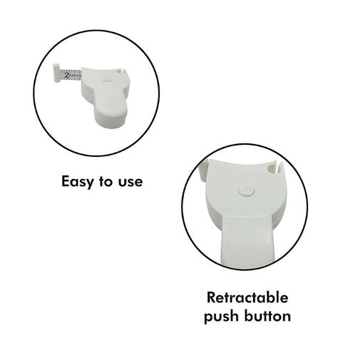 Flexible Retractable Measuring Tape with Dual Scales, 60-Inch Body Measurement Tape for Accurate Circumference Measurements, Automatic Locking Tape Measure with Metric and Imperial Units(White) in Kuwait