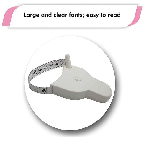 Flexible Retractable Measuring Tape with Dual Scales, 60-Inch Body Measurement Tape for Accurate Circumference Measurements, Automatic Locking Tape Measure with Metric and Imperial Units(White) in Kuwait