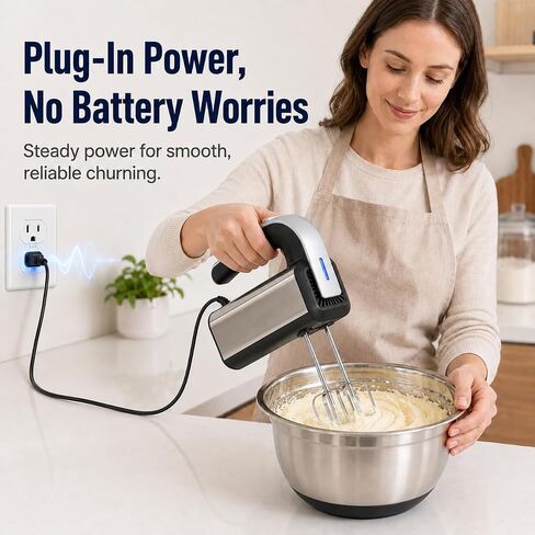 Electric Butter Churner with One-Touch & Adjustable Speeds, Butter Maker for Baking Prep & Farm Breakfasts, Butter Churn for DIY Family Fun – Kitchen Gadget in Kuwait