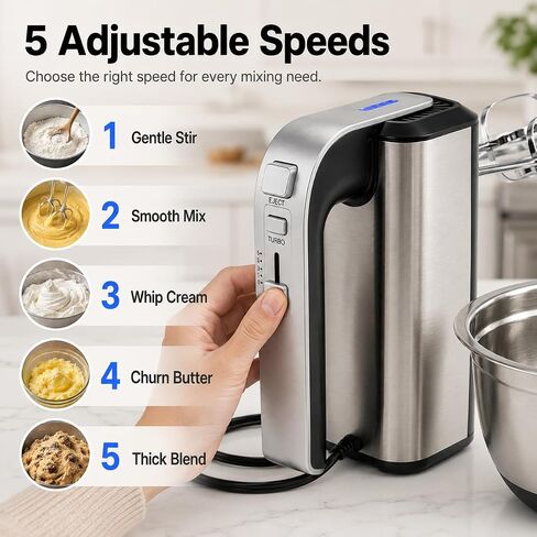 Electric Butter Churner with One-Touch & Adjustable Speeds, Butter Maker for Baking Prep & Farm Breakfasts, Butter Churn for DIY Family Fun – Kitchen Gadget in Kuwait