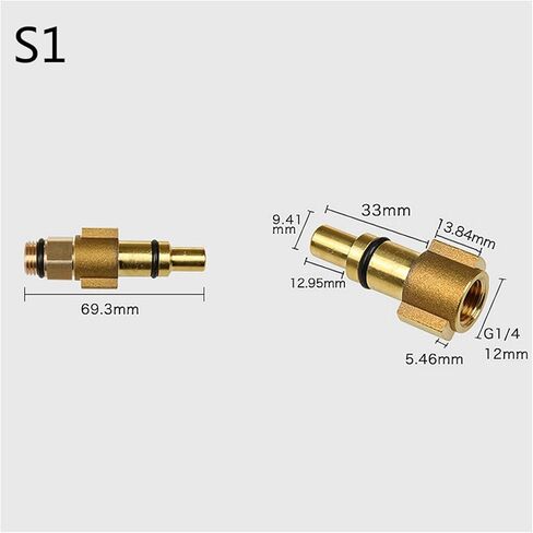 High Pressure Washer Accessories for Snow Foam Lance/Foam Generator Copper Quick Connection Pipe Fittings Foam Nozzle (Color : S3) Plumbing Fittings in Kuwait