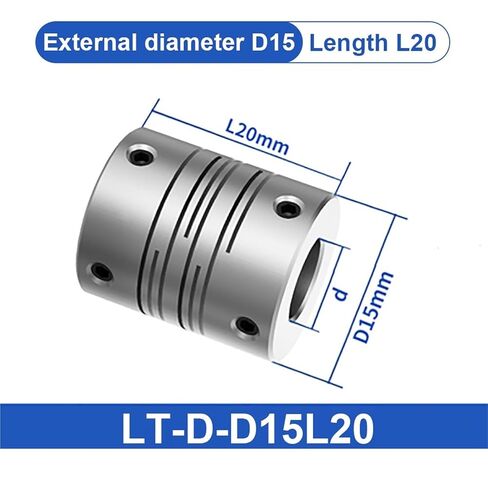 خط متوازي اقتران LT D19L25Motor مقرنة/عمود مرن اتصال سبائك الألومنيوم 1 قطعة (LT-D-D19L25 6X8) in Kuwait