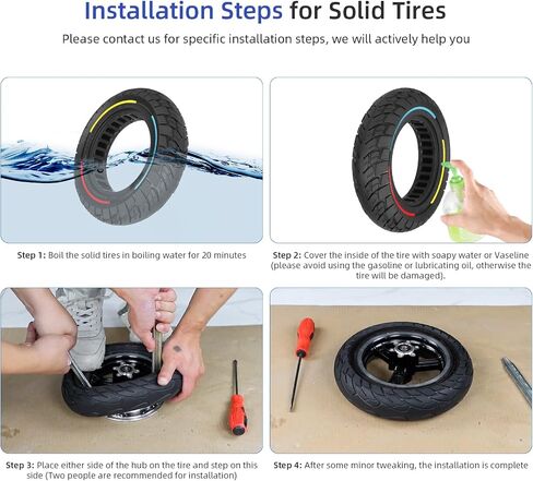 ulip 10x2.5 Scooter Solid Tires 10 Inch for Kugoo M4/M4 Pro Zero 10X Electric Scooter Accessories, Off-Road Replacement for 10x2.125 10x2.25 Tires (2 PCS) in Kuwait
