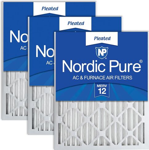 Nordic Pure 20x24x2 (19 3/8 x 23 3/8 x 1 3/4) Pleated MERV 12 Air Filters 3 Pack in Saudi Arabia