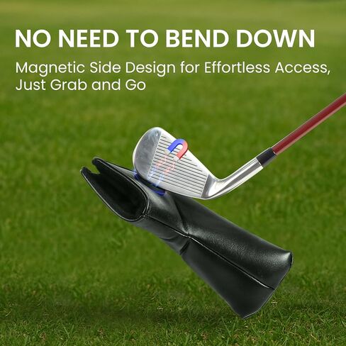 FINGER TEN Blade Putter Cover with Magnetic Closure & External Cart Magnet, PU Leather Putter Headcover with Built-in Ball Marker Holder, Includes a Ball Marker for Quick Access (Black-Blade) in Saudi Arabia