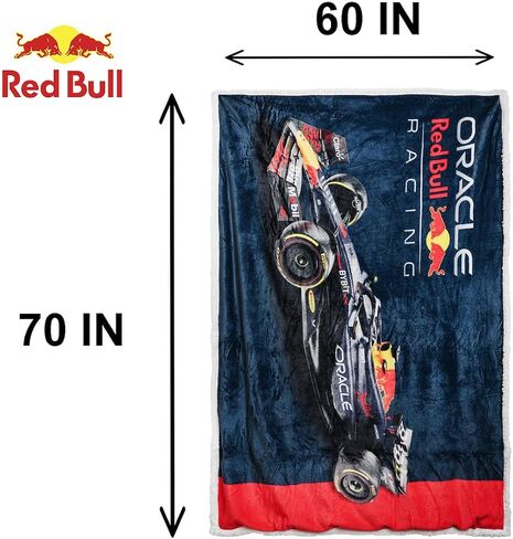 Character World F1 Oracle Red Bull Racing Official Fleece Throw Blanket 47x59 in, Soft Warm Polyester Blanket for Couch, Bed and Travel, Gift for Motorsport Fans in Saudi Arabia