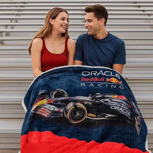 Character World F1 Oracle Red Bull Racing Official Fleece Throw Blanket 47x59 in, Soft Warm Polyester Blanket for Couch, Bed and Travel, Gift for Motorsport Fans in Saudi Arabia