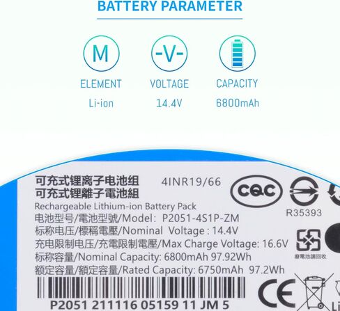 6800mAh Replacement Vacuum Battery Compatible with HONITURE Q6, Q6 Pro, Q6 Se Robot Vacuum Cleaner with Tools 14.4V in Kuwait