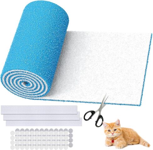 Air Vent Filter Kit - 20" x 90" Cut to Fit Air Filter Materials MERV 8 Electrostatic Media Roll for Home Floor, Ceiling, AC, HVAC, RVC Furnace Vents, With 48PCs Adhesive Hook Tape in Saudi Arabia