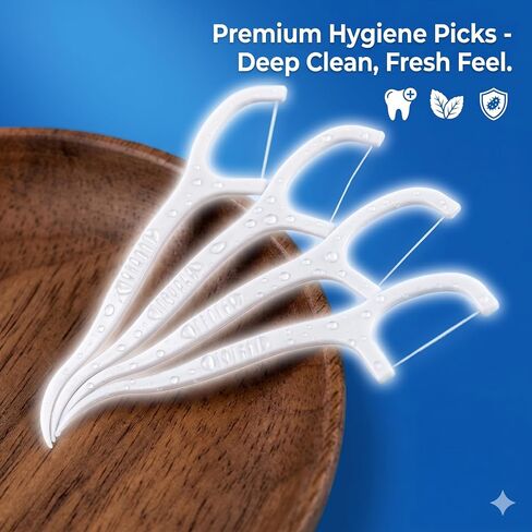 Unflavored Floss Picks, 500 Count (10 Packs of 50), Single Strand Dental Flossers for Tight Teeth, Shred-Resistant Flavor-Free Floss Toothpicks for Sensitive Gums Care in Saudi Arabia