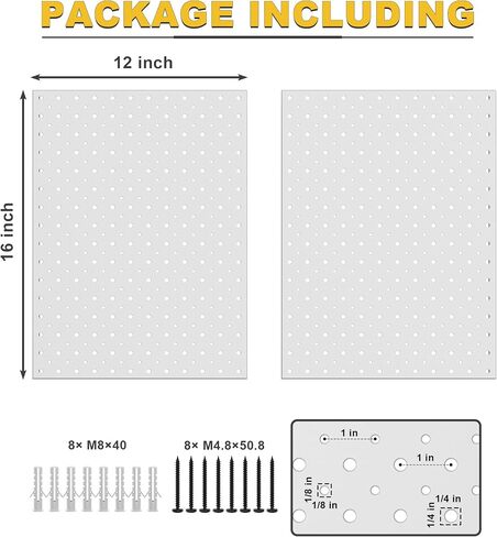 Ultrawall Metal Pegboard Panels, Pegboard Wall Organizer, Peg Boards for Wall, Garage Tool Storage Organization, 12"X16", 2pcs, Gray in Saudi Arabia