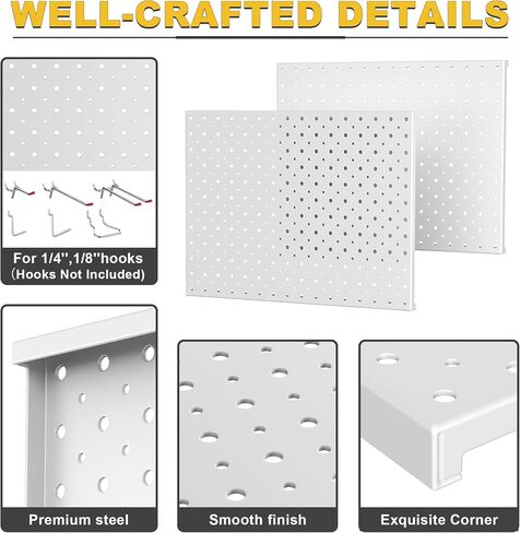 Ultrawall Metal Pegboard Panels, Pegboard Wall Organizer, Peg Boards for Wall, Garage Tool Storage Organization, 12"X16", 2pcs, Gray in Saudi Arabia