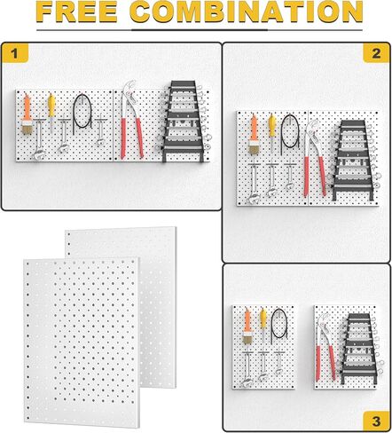 Ultrawall Metal Pegboard Panels, Pegboard Wall Organizer, Peg Boards for Wall, Garage Tool Storage Organization, 12"X16", 2pcs, Gray in Saudi Arabia