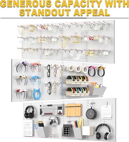 Ultrawall Metal Pegboard Panels, Pegboard Wall Organizer, Peg Boards for Wall, Garage Tool Storage Organization, 12"X16", 2pcs, Gray in Saudi Arabia