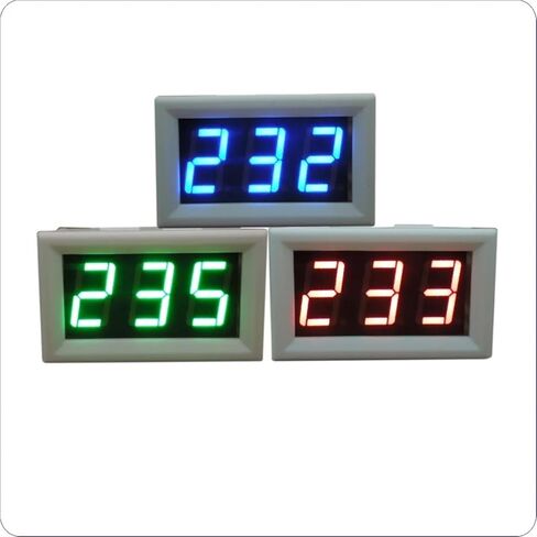 1pc YB27A AC 30V-500V Voltage LED Digital Voltmeter Meter Two-Wire 0.56 inch 110V 220V Electric Voltimetro 230V Detector Tester 380V(Black Cover-Red) in Kuwait