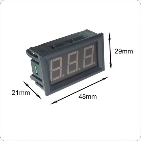 1pc YB27A AC 30V-500V Voltage LED Digital Voltmeter Meter Two-Wire 0.56 inch 110V 220V Electric Voltimetro 230V Detector Tester 380V(Black Cover-Red) in Kuwait