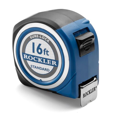 Rockler Sure Lock Tape Measure 16 ft - Compact Self Locking Measuring Tape with Fractions, Easy Read Steel Blade - Retractable Metric and Imperial Tool Measure for Woodworking, Construction Tools in Kuwait