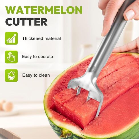 Stainless Steel Watermelon Slicer – Quick & Easy Watermelon Cutter Tool for Perfect Slices, Cubes & Wedges – Multi-Fruit Melon Cutter for Cantaloupe, Honeydew in Kuwait