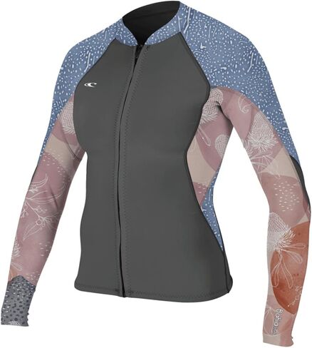Women's Bahia 1/.5mm Full Zip Wetsuit Jacket, Graphite/Desert Bloom/Drift Blue, 8 in Kuwait