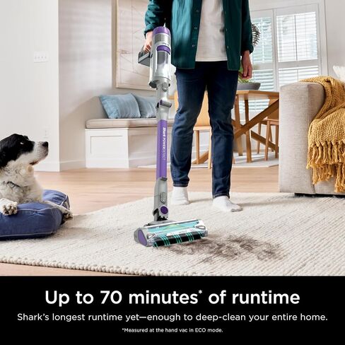 Shark IP1251 PowerDetect Cordless Stick Vacuum, HEPA Filtration, 70-Minute Runtime, Carpet & Hard Floor, Portable, XL Dust Cup, Perfect for Pet Hair (Renewed) in Kuwait