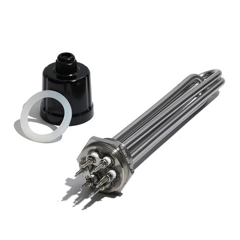 304 Stainless Steel 220V/380V DN40 Tubular Water Heating Element 3KW/4.5KW/6KW/9KW/12KW with Nut/Internal Thread Sleeve(Gold,380V_9KW290L DN40 304SS) in Kuwait