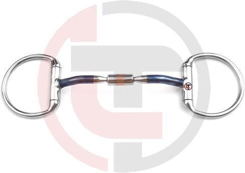 Eggbutt Comfort Barrel Snaffle Horse Bits, Blue Sweet Iron Alloy Mouthpiece, Gentle Double Jointed Training Bits for Sensitive Horses in Kuwait