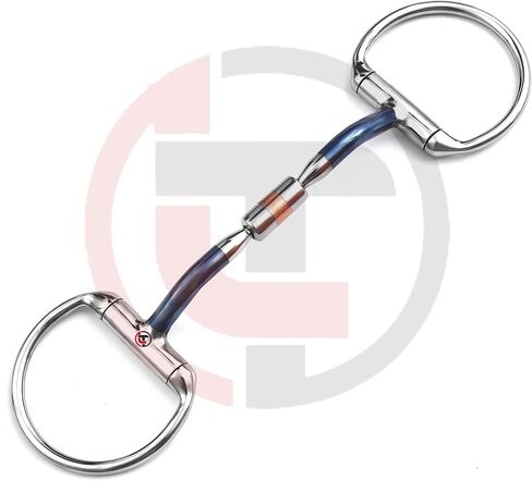 Eggbutt Comfort Barrel Snaffle Horse Bits, Blue Sweet Iron Alloy Mouthpiece, Gentle Double Jointed Training Bits for Sensitive Horses in Kuwait