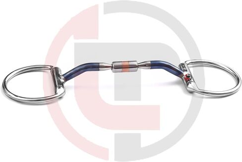 Eggbutt Comfort Barrel Snaffle Horse Bits, Blue Sweet Iron Alloy Mouthpiece, Gentle Double Jointed Training Bits for Sensitive Horses in Kuwait