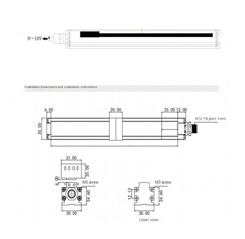 Slider Type Magnetostrictive Displacement Sensor Oil Cylinder External Displacement Sensor Displacement Measurement(0-5V,1500mm) in Kuwait