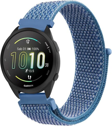 أربطة من النايلون متوافقة مع Garmin Forerunner 165 Band، حزام بديل رياضي ناعم 20 مم لساعة Garmin Forerunner 55/165/158/245/645/Vivoactive 6/Vivoactive 5/3/3 Music/Venu Sq 2 in Kuwait
