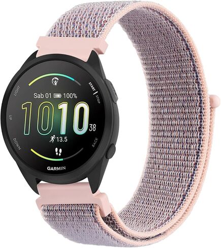 أربطة من النايلون متوافقة مع Garmin Forerunner 165 Band، حزام بديل رياضي ناعم 20 مم لساعة Garmin Forerunner 55/165/158/245/645/Vivoactive 6/Vivoactive 5/3/3 Music/Venu Sq 2 in Kuwait