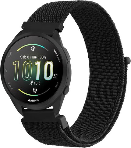 أربطة من النايلون متوافقة مع Garmin Forerunner 165 Band، حزام بديل رياضي ناعم 20 مم لساعة Garmin Forerunner 55/165/158/245/645/Vivoactive 6/Vivoactive 5/3/3 Music/Venu Sq 2 in Kuwait