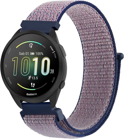 أربطة من النايلون متوافقة مع Garmin Forerunner 165 Band، حزام بديل رياضي ناعم 20 مم لساعة Garmin Forerunner 55/165/158/245/645/Vivoactive 6/Vivoactive 5/3/3 Music/Venu Sq 2 in Kuwait