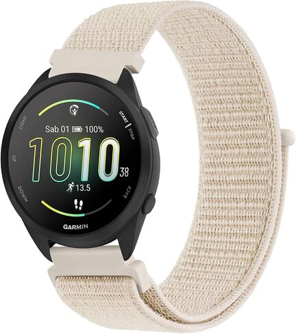 أربطة من النايلون متوافقة مع Garmin Forerunner 165 Band، حزام بديل رياضي ناعم 20 مم لساعة Garmin Forerunner 55/165/158/245/645/Vivoactive 6/Vivoactive 5/3/3 Music/Venu Sq 2 in Kuwait