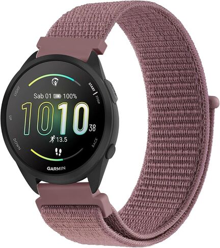 أربطة من النايلون متوافقة مع Garmin Forerunner 165 Band، حزام بديل رياضي ناعم 20 مم لساعة Garmin Forerunner 55/165/158/245/645/Vivoactive 6/Vivoactive 5/3/3 Music/Venu Sq 2 in Kuwait