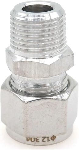 3/8" NPT Male-Fit Tube OD 12mm 304 Stainless Ferrule Pneumatic Connector Fitting in Saudi Arabia