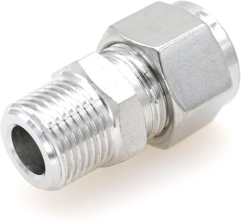 3/8" NPT Male-Fit Tube OD 12mm 304 Stainless Ferrule Pneumatic Connector Fitting in Saudi Arabia
