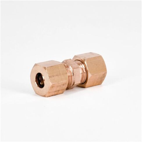 Fit 8mm Tube OD Brass Compression Union Fitting With Copper Ferrule Ring Water Gas Oil in Saudi Arabia