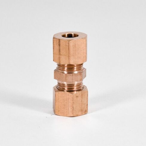 Fit 8mm Tube OD Brass Compression Union Fitting With Copper Ferrule Ring Water Gas Oil in Saudi Arabia