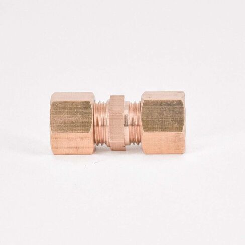 Fit 8mm Tube OD Brass Compression Union Fitting With Copper Ferrule Ring Water Gas Oil in Saudi Arabia