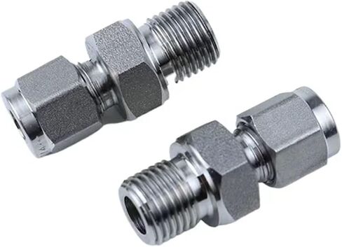 M5-M27 G1/8-1" BSPP ذكر × 3-22 مم 1/8-1 بوصة أنبوب مزدوج الطويق ضغط اتحاد 316L موصل تركيب أنابيب الفولاذ المقاوم للصدأ (حجم واحد، G1) تركيبات السباكة in Kuwait