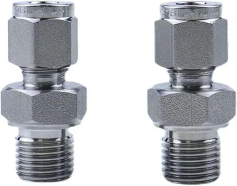 M5-M27 G1/8-1" BSPP ذكر × 3-22 مم 1/8-1 بوصة أنبوب مزدوج الطويق ضغط اتحاد 316L موصل تركيب أنابيب الفولاذ المقاوم للصدأ (حجم واحد، G1) تركيبات السباكة in Kuwait