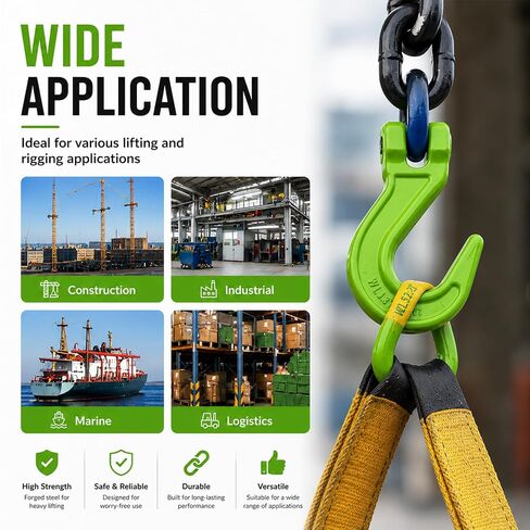 Lyplus 2 Pack 3/8 "G80 Clevis Foundry Hook، 7055 LBS WLL للقطر والتزوير | سبائك الصلب G80 مزورة مع 7055 LBS WLL. مصممة للقطر والانتعاش والرفع والتزوير الصناعي. in Kuwait