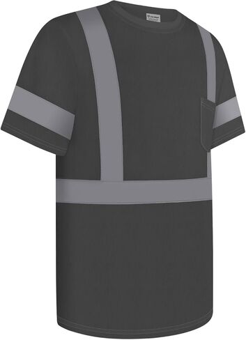 قمصان Hi Vis للرجال، قمصان عالية الوضوح من فئة البناء 2 للرجال، قمصان Hi Vis عاكسة للسلامة للرجال والنساء، قمصان عمل قصيرة الأكمام بجزء سفلي أسود، أصفر مقاس XL، 3 قطع in Kuwait
