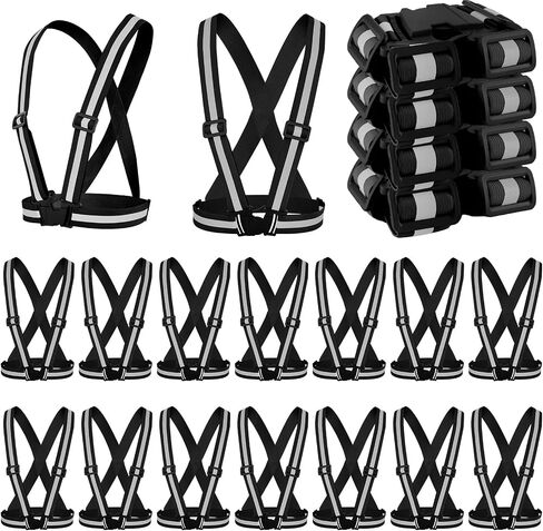 Hercicy 30 Pcs Reflective Vest High Visibility Safety Vests, Adjustable Running Gear Straps Lightweight Reflector for Construction (Yellow) in Kuwait