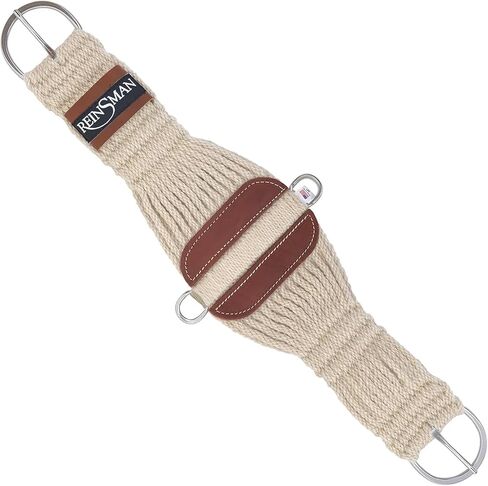 Reinsman 27 Strand Mohair Roper Cinch | Equestrian Horse Riding Durable Comfortable Versatile Flexible Soft Natural Mohair Girth with Stainless Steel Buckles in Kuwait